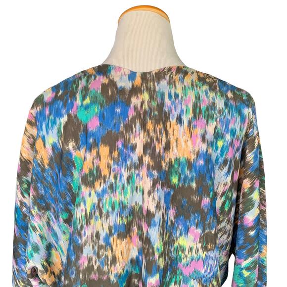 Kimchi Blue Floral Kimono Scallop Edge Open Front Top Cover Up Women's XS S - Picture 4 of 8